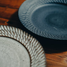 画像をギャラリービューアに読み込む, しのぎリムプレート平皿(黒)