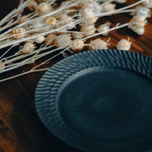 画像をギャラリービューアに読み込む, しのぎリムプレート平皿(黒)