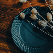 画像をギャラリービューアに読み込む, しのぎリムプレート平皿(黒)